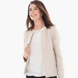 Chico’s Strip-Detail Jacket.  Size 1 (8/10)